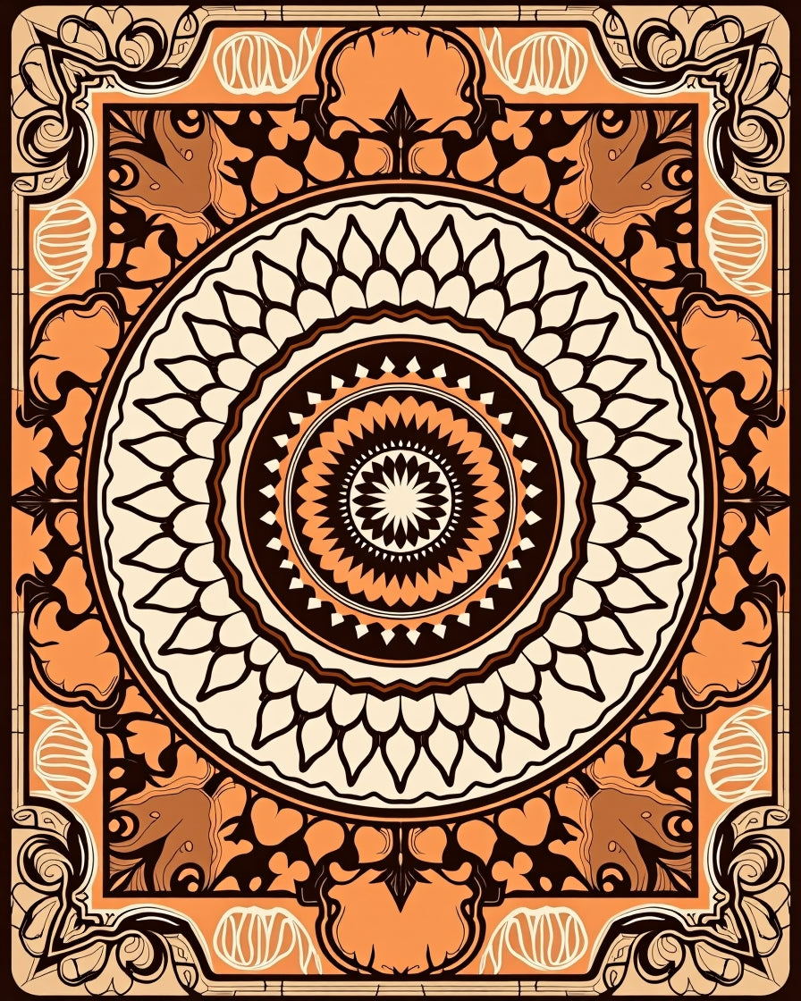 Bold Circular Mandala Pattern Rug