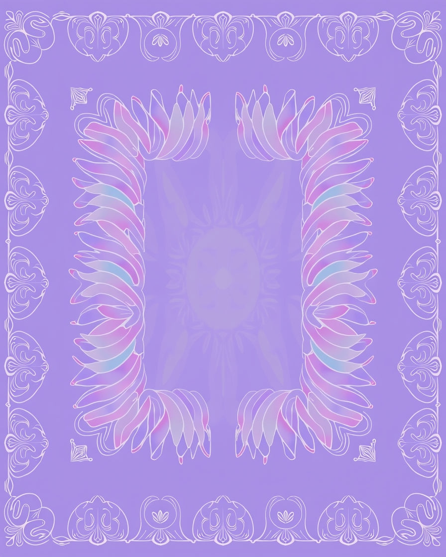 Pastel Floral Border Design Rug