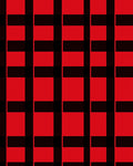 Bold Red Black Plaid Design Rug