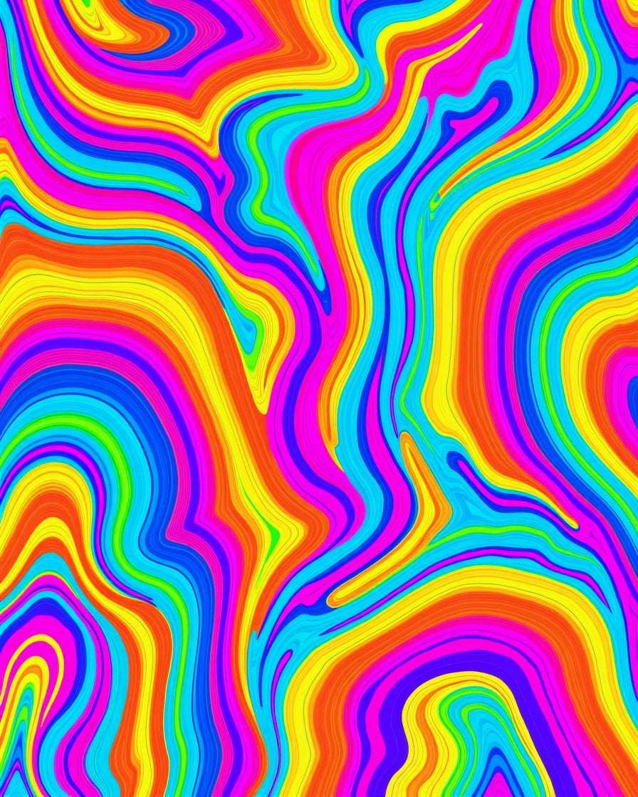 Vibrant Swirl Psychedelic Pattern Rug