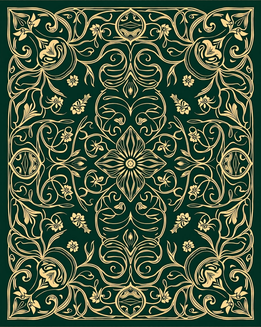 Elegant Floral Garden Pattern Rug