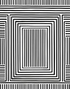 Bold Black White Layered Geometric Rug