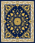 Ornate Floral Sunburst Pattern Rug