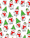 Joyful Snowmen Red Scarf Christmas Trees Rug