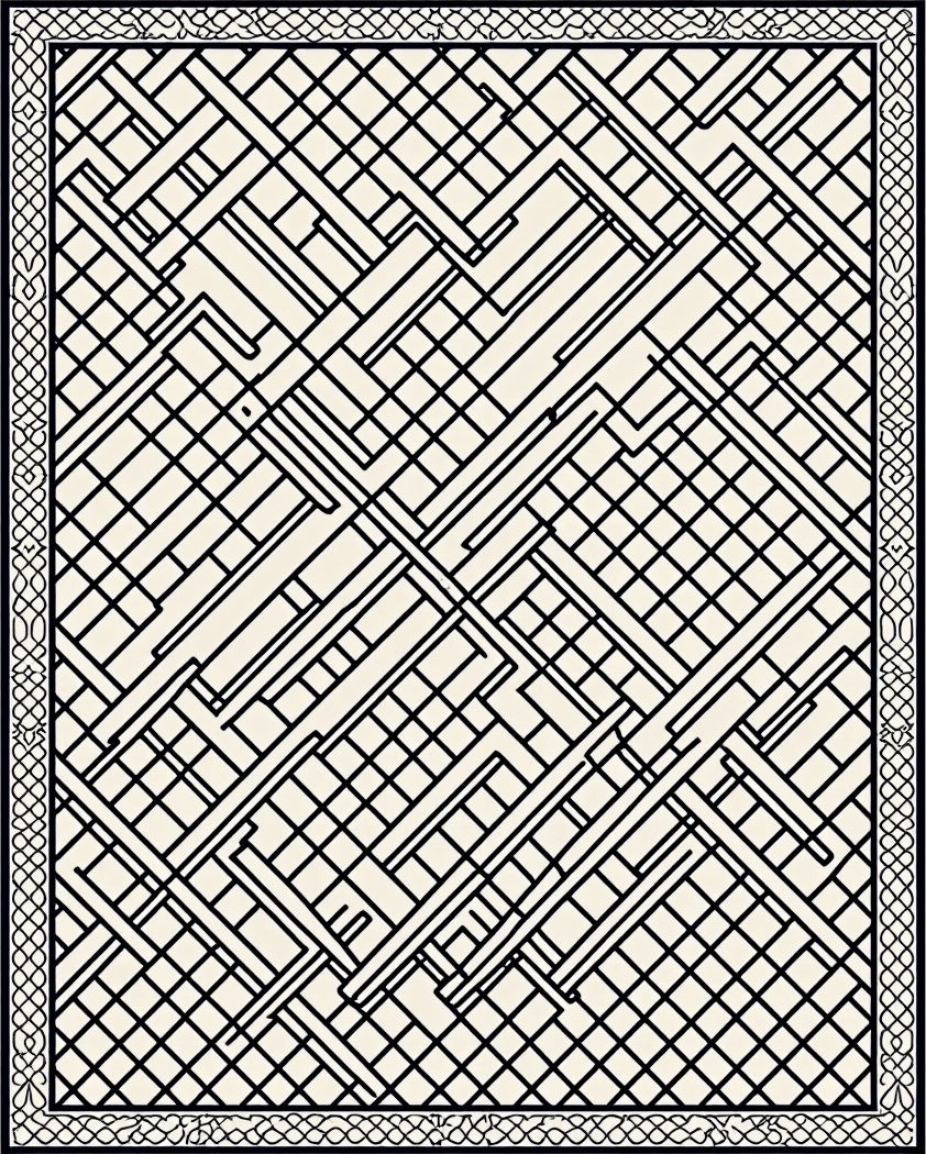 Abstract Geometric Intersecting Lines Rug