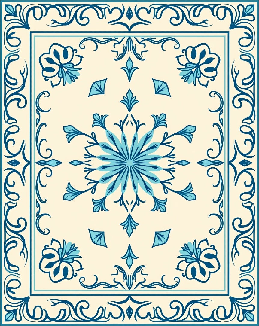 Classic Floral Art Deco Rug