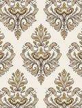Classic Damask Floral Scrollwork Pattern Rug