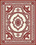Ornate Scrollwork Floral Motif Rug