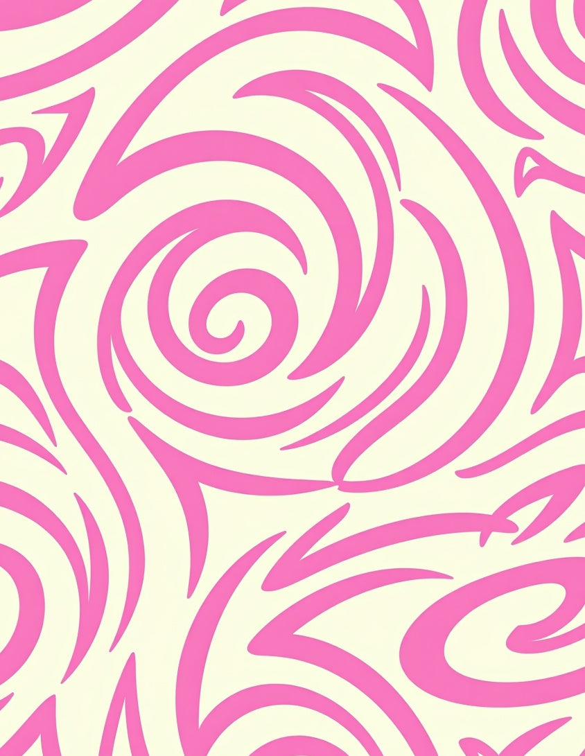 Swirl Pattern Pink Abstract Design Rug
