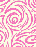 Swirl Pattern Pink Abstract Design Rug