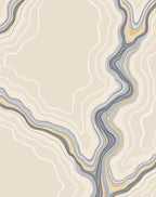 Layered Wavy Geode Pattern Design Rug