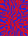 Red Blue Abstract Organic Pattern Rug
