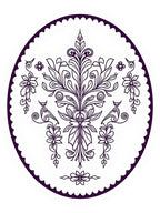 Damask floral medallion circular design Rug
