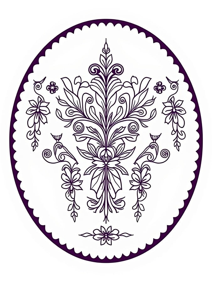 Damask floral medallion circular design Rug