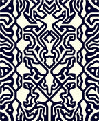 Abstract Black White Organic Pattern Rug
