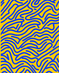 Abstract Blue Yellow Wavy Lines Rug