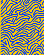 Abstract Blue Yellow Wavy Lines Rug