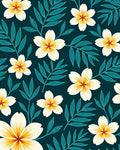 Deep Teal Floral Nature Pattern Rug