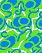 Vibrant Blue White Swirls Pattern Rug