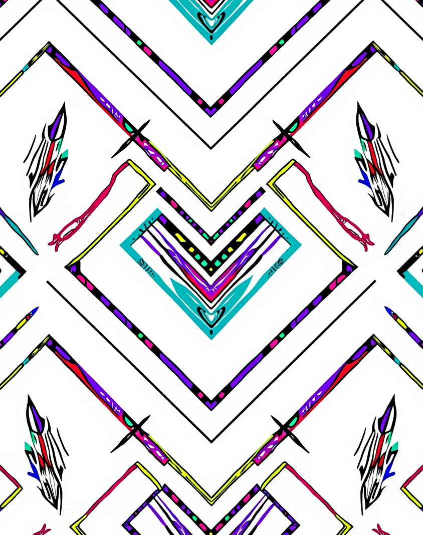 Bold Geometric Ethnic Abstract Design Rug