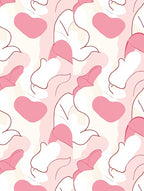Soft Pink Organic Abstract Pattern Rug