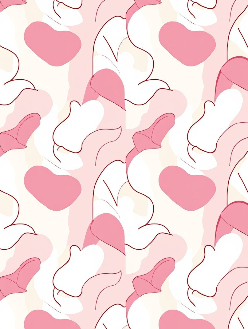 Soft Pink Organic Abstract Pattern Rug