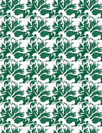 Green Leafy Abstract Pattern Rug