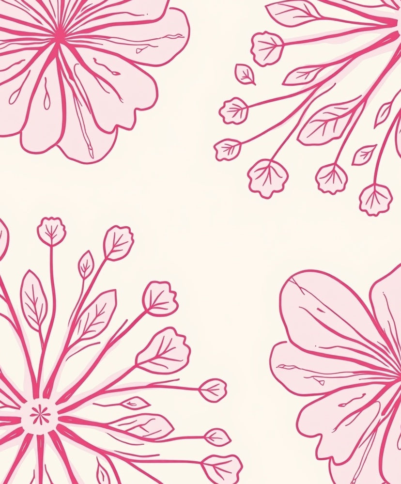 Pink Blossom Garden Pattern Rug