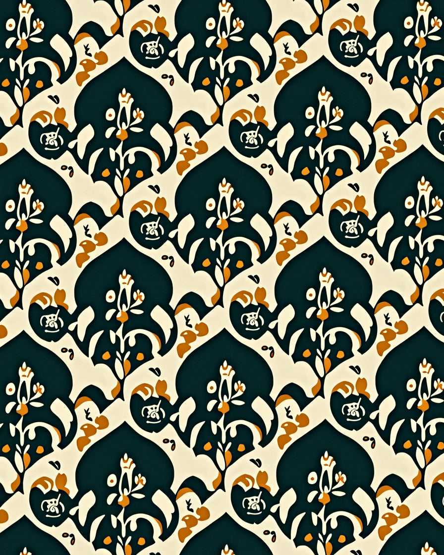 Ornate Floral Arch Pattern Rug
