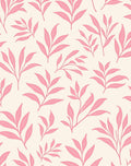 Delicate Pink Leaf Pattern Accent Rug
