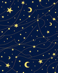 Night Sky Celestial Star Pattern Rug