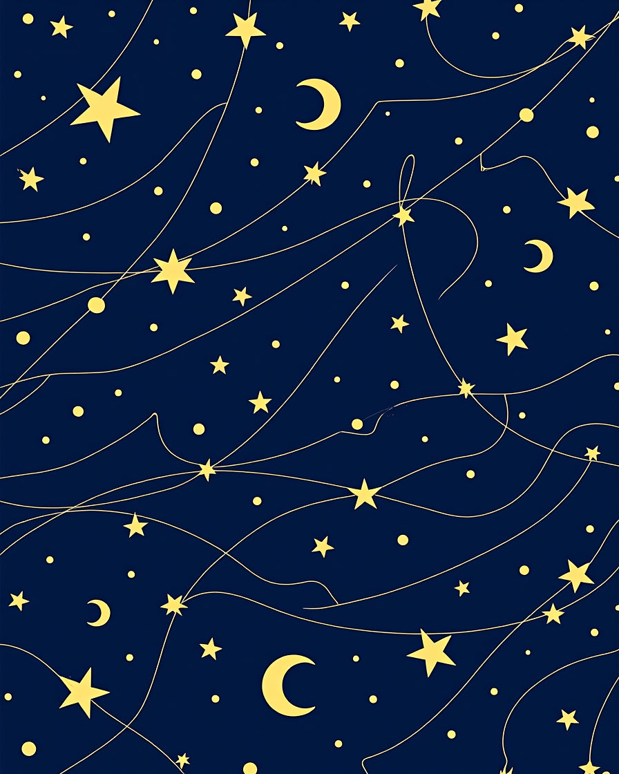 Night Sky Celestial Star Pattern Rug