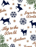 Navy Deer Snowflake Christmas Rug