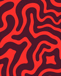 Abstract Red Swirl Pattern Design Rug