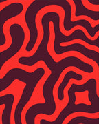Abstract Red Swirl Pattern Design Rug