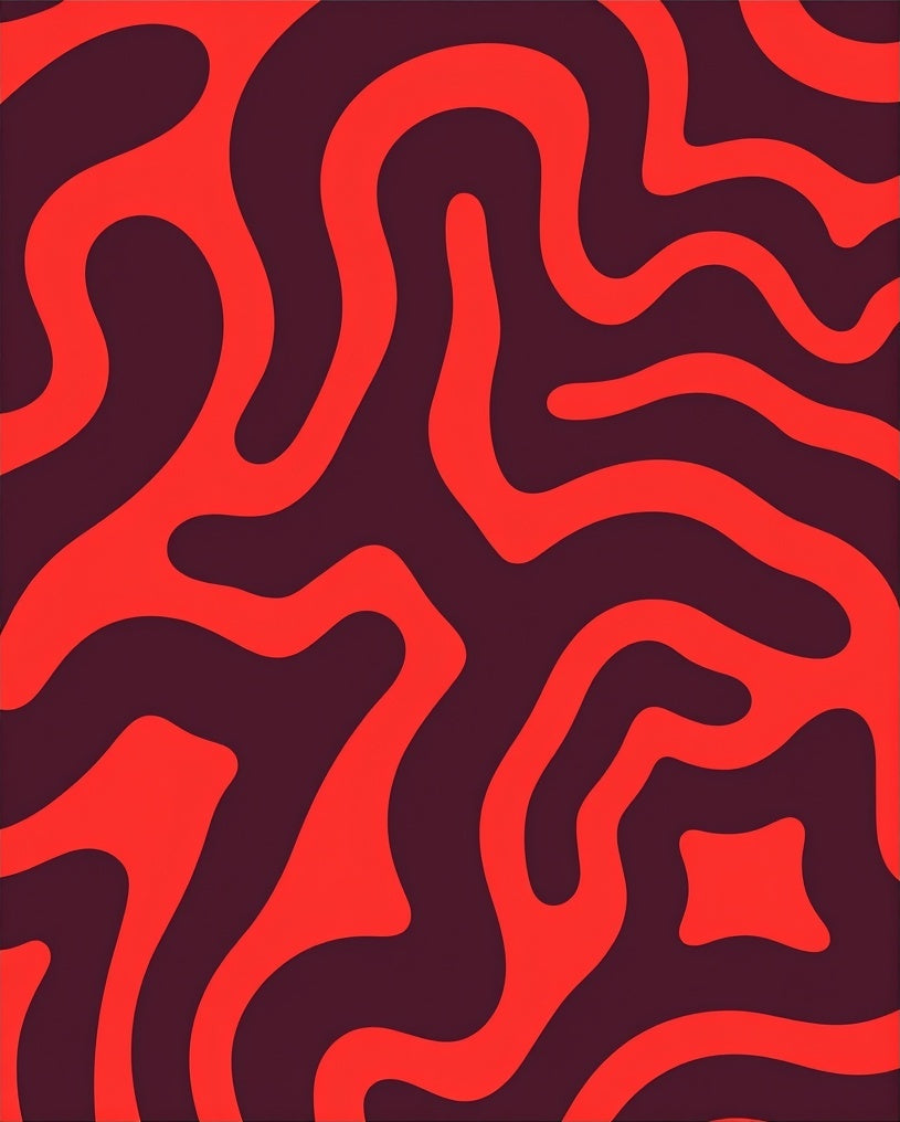 Abstract Red Swirl Pattern Design Rug