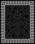 Black White Ornate Floral Design Rug