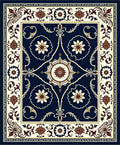 Classic Floral Swirls Navy Rug