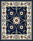 Classic Floral Swirls Navy Rug
