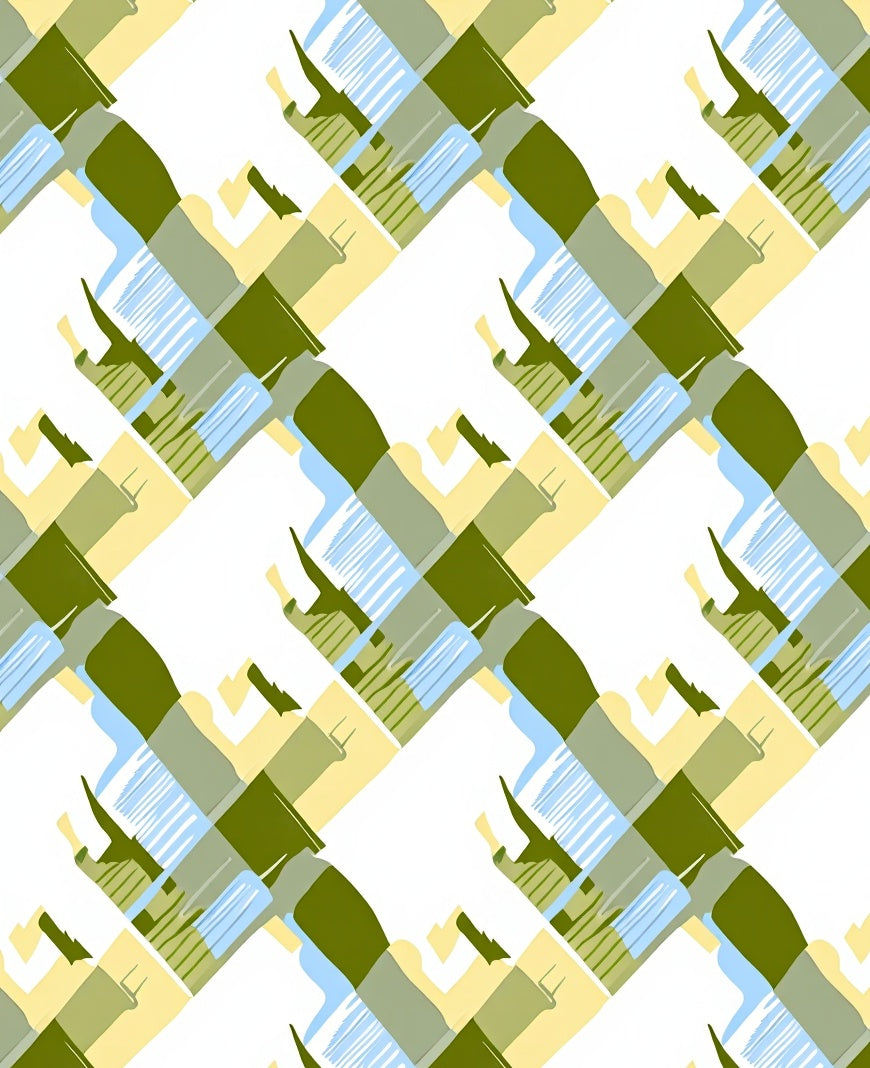 Abstract Interlocking Geometric Lines Rug