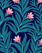 Art Nouveau Floral Leaf Pattern Rug
