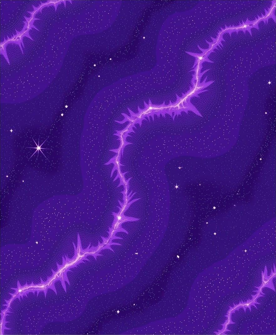 Purple Cosmic Nebula Lightning Design Rug