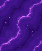 Purple Cosmic Nebula Lightning Design Rug