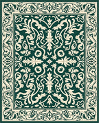 Classic Floral Scroll Patterned Rug