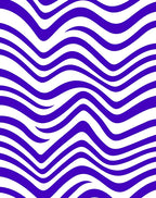 Bold Blue Wavy Stripe Pattern Rug