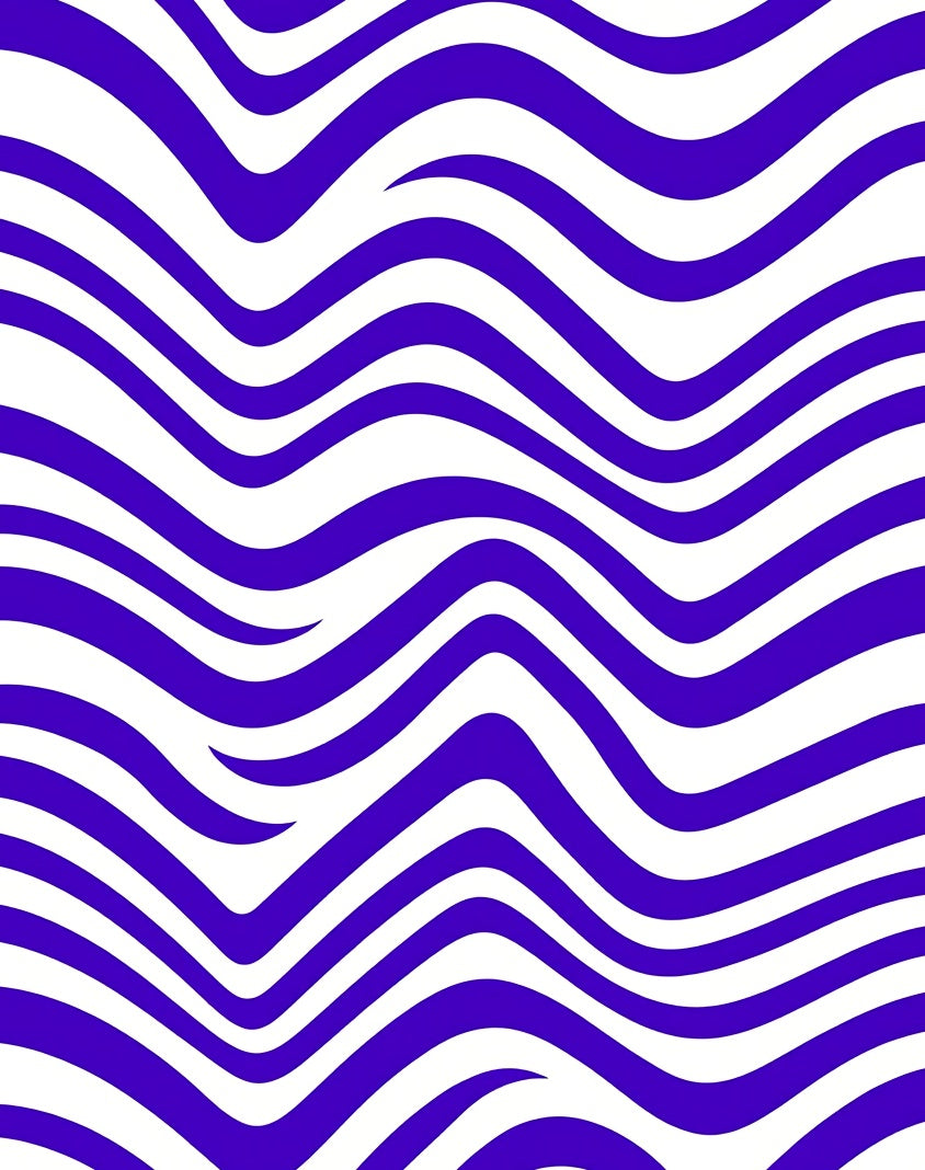 Bold Blue Wavy Stripe Pattern Rug