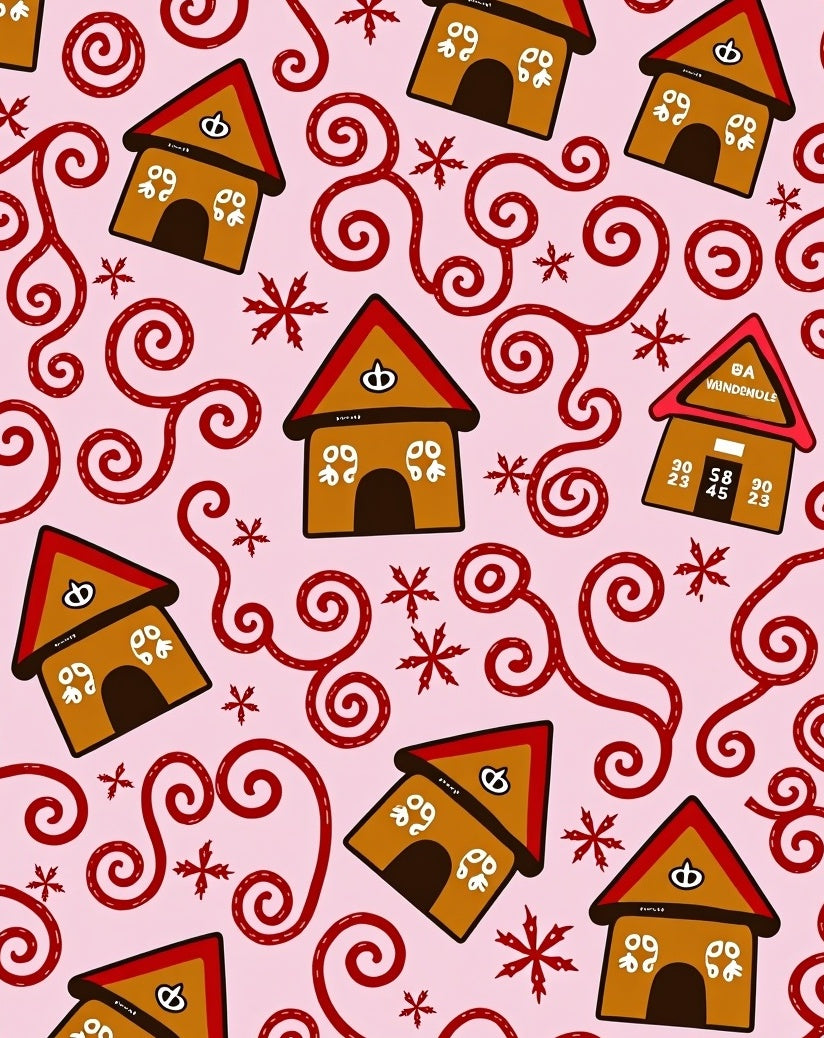 Whimsical Gingerbread House Swirl Rug