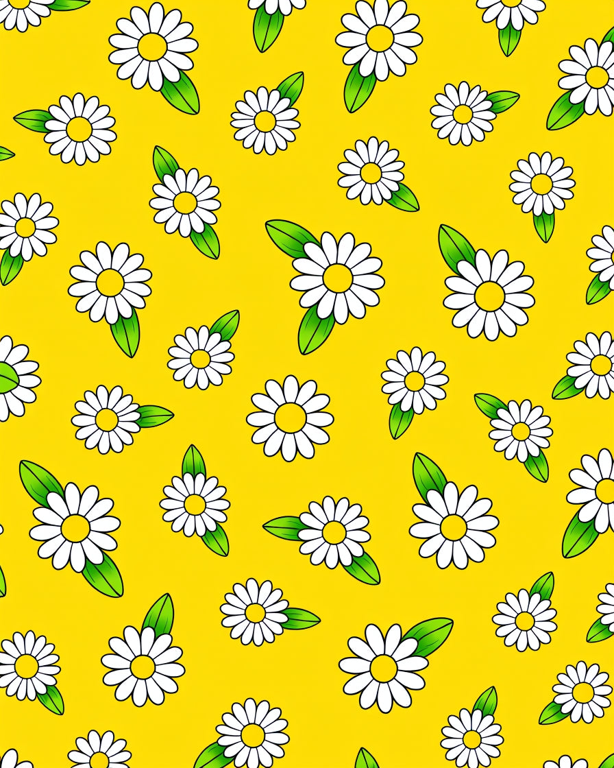 Sunny Yellow Daisy Floral Pattern Rug