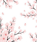 Pink Cherry Blossom Branch Pattern Rug