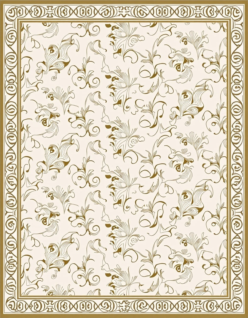 Classic Floral Swirls Ornament Pattern Rug